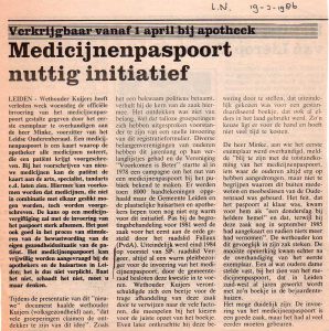 Leids Nieuwsblad 19 maart 1986